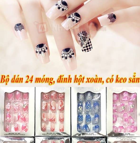 Bộ 24 móng tay giả nail đính đá đẹp WR  Shopee Việt Nam